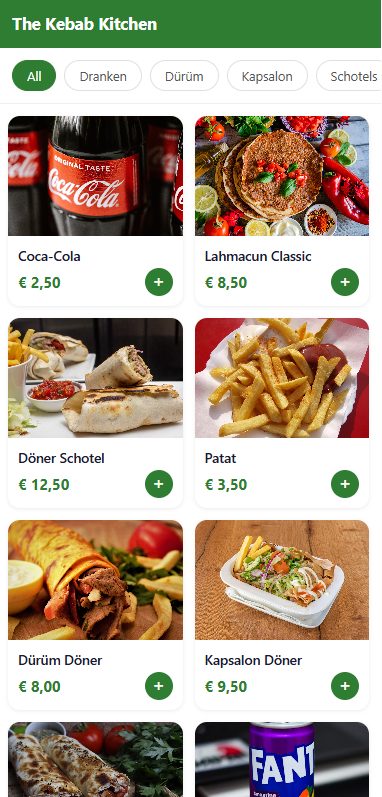 Het QR-bestelmenu op een telefoon